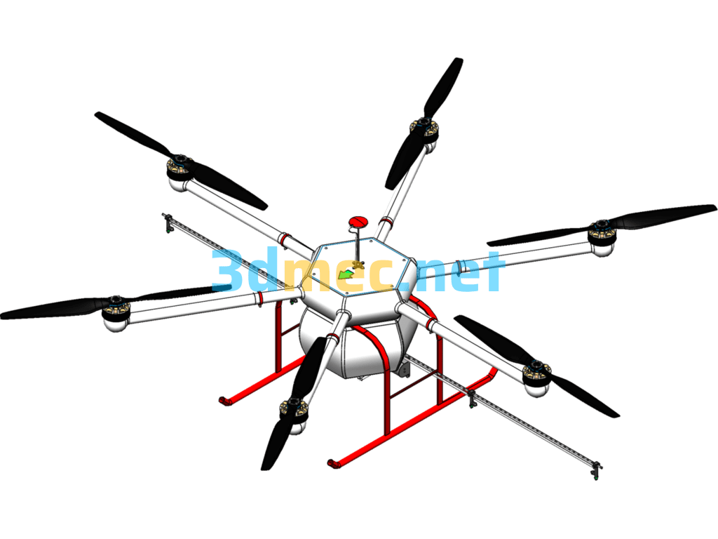 Rotary Wing Agricultural Drone - 3D Model SolidWorks Free Download