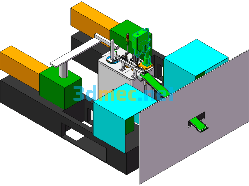 Automatic Cutting Head Assembly Ultrasonic Welding Machine - 3D Model SolidWorks Free Download