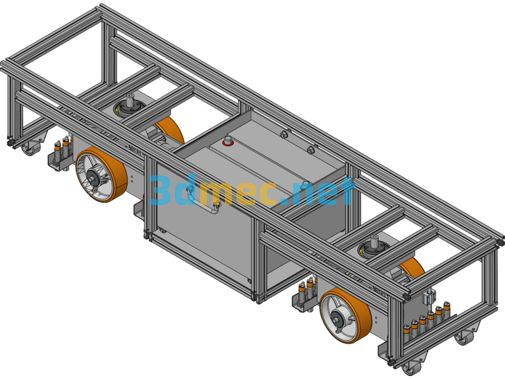 An AGV Car With An Aluminum Profile Frame Structure - 3D Model SolidWorks Free Download