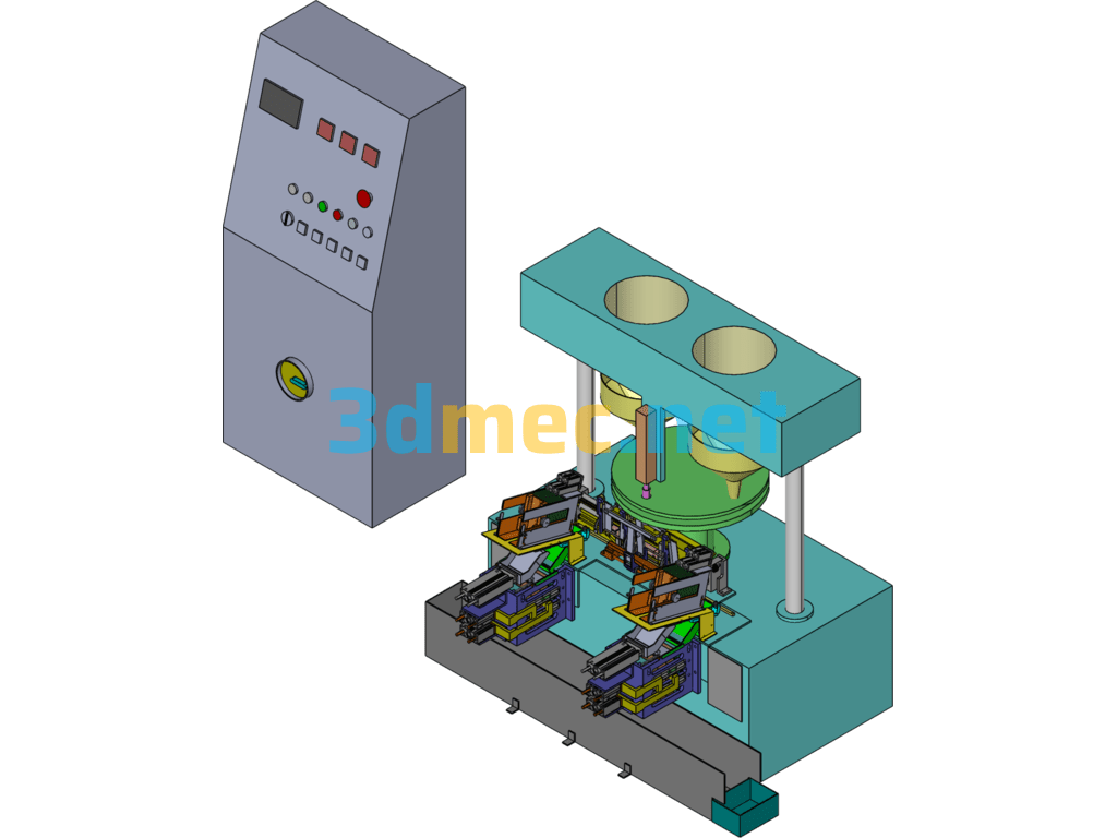 Vacuum Packaging Machine (Bag Placing, Vacuuming, Filling, Heat Sealing) - 3D Model SolidWorks Free Download