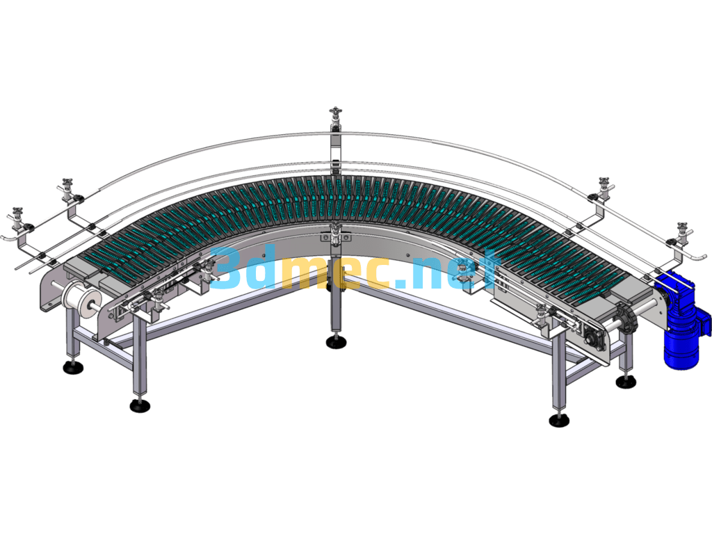 90 Degree Conveyor Bend Chain Box Conveyor - 3D Model SolidWorks Free Download