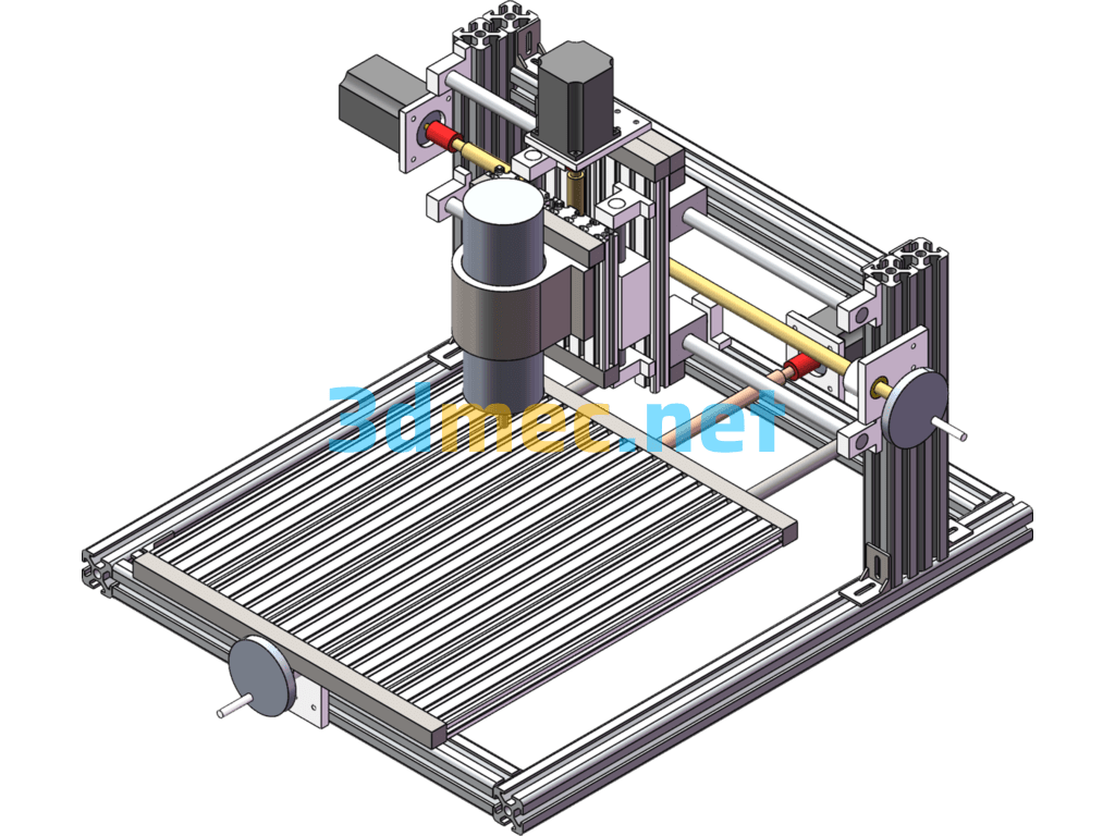 Aluminum Profile Assembly Engraving Machine - 3D Model SolidWorks Free Download