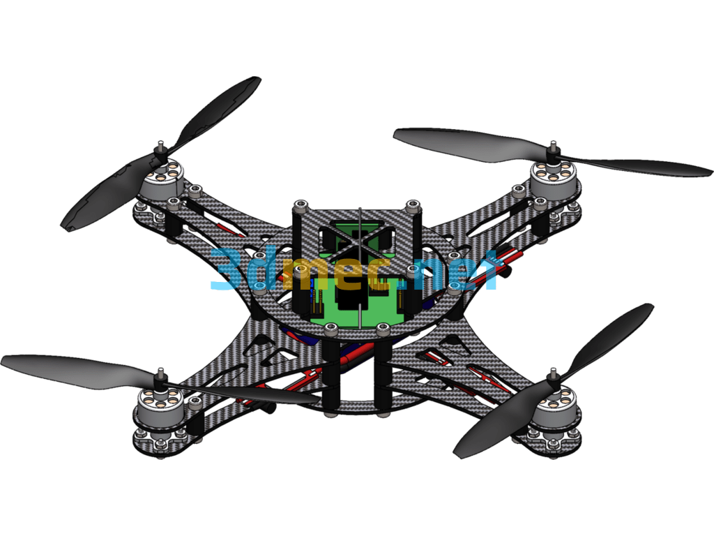 Micro Quadcopter - 3D Model SolidWorks ProE Free Download