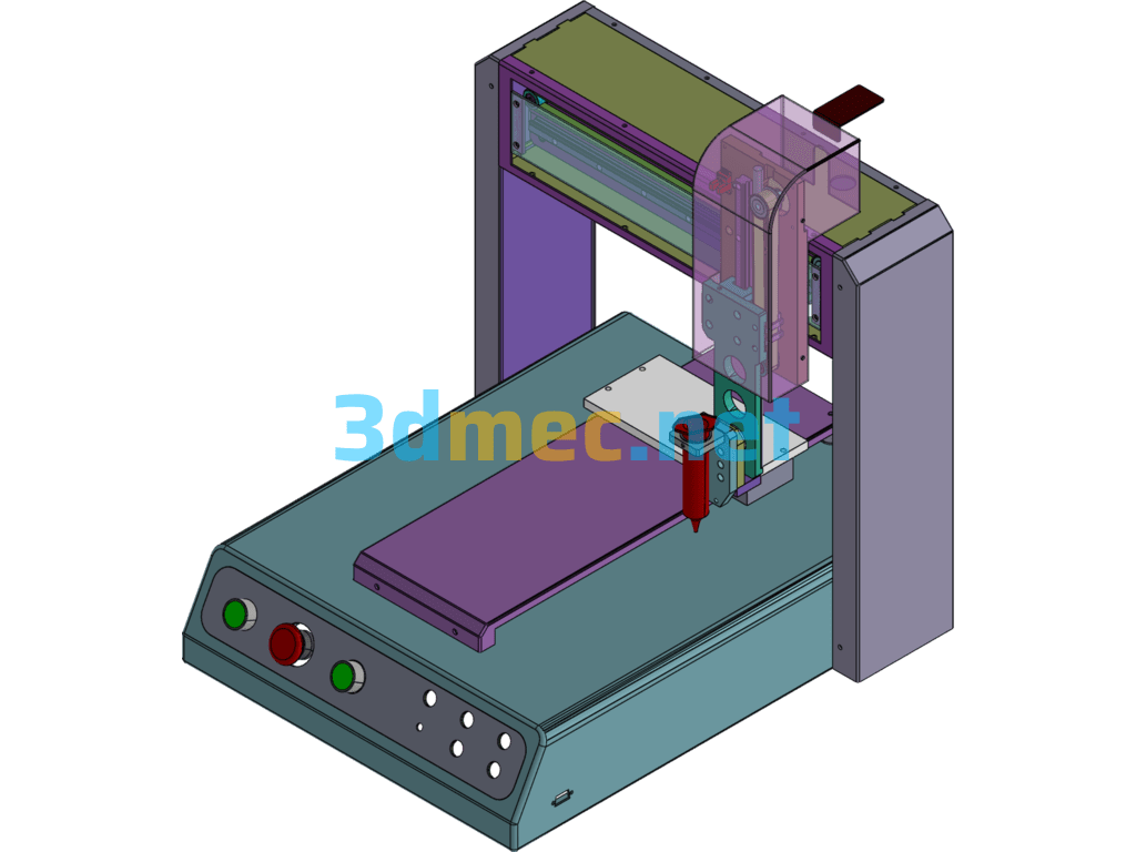 Desktop UV Three-Axis Dispensing Machine Platform - 3D Model SolidWorks Free Download