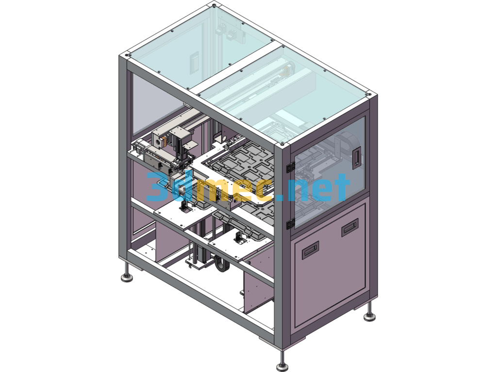 Tray Loading And Unloading Equipment, Automatic Loading And Unloading Machine For Electronic Products - 3D Model SolidWorks Free Download