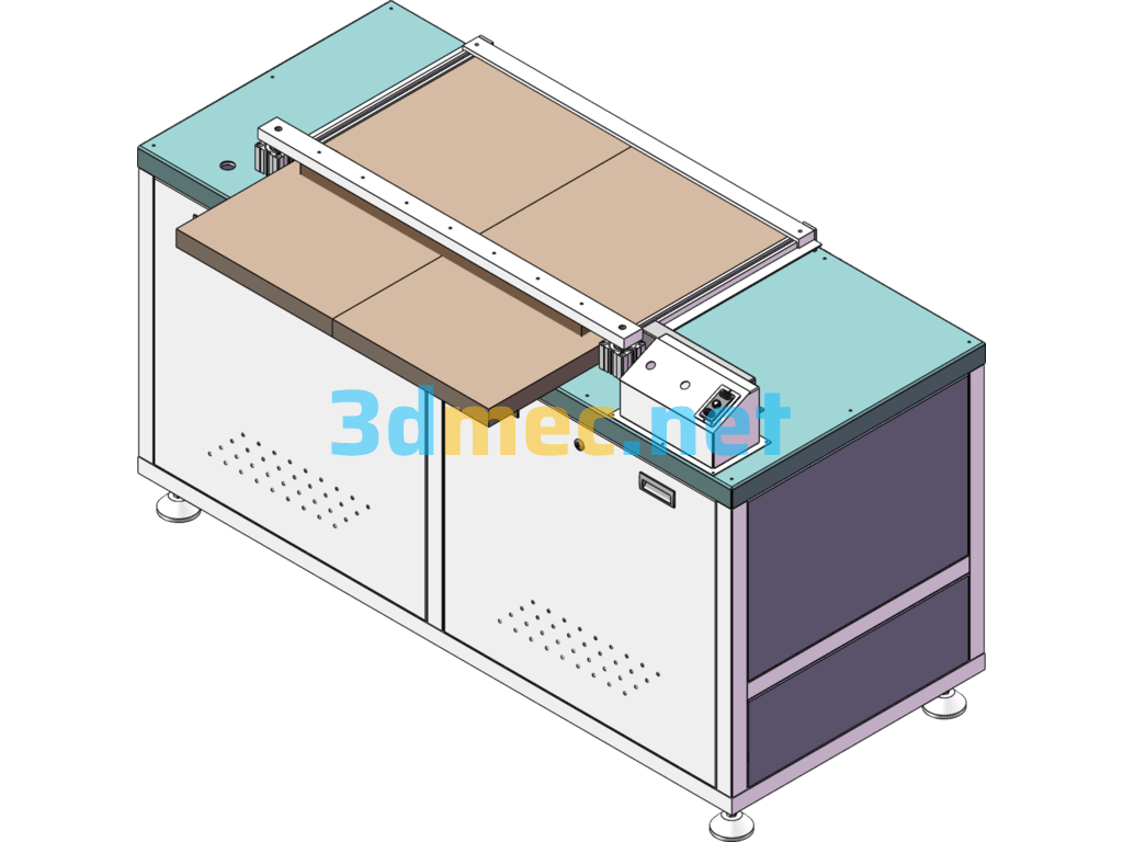 PCB Board Rough Material Cutting Machine - 3D Model SolidWorks Free Download