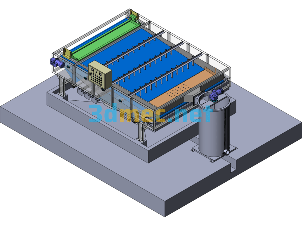 Gravity Sludge Dewatering Machine 3D Model (SolidWorks Design, Sldprt/Sldasm Files Provided) - 3D Model SolidWorks Free Download