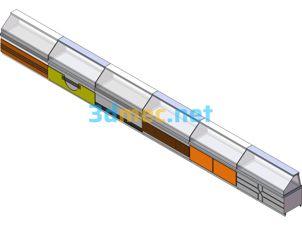 Supermarket Series Equipment-Deli Cabinet 3D Model - 3D Model SolidWorks Free Download