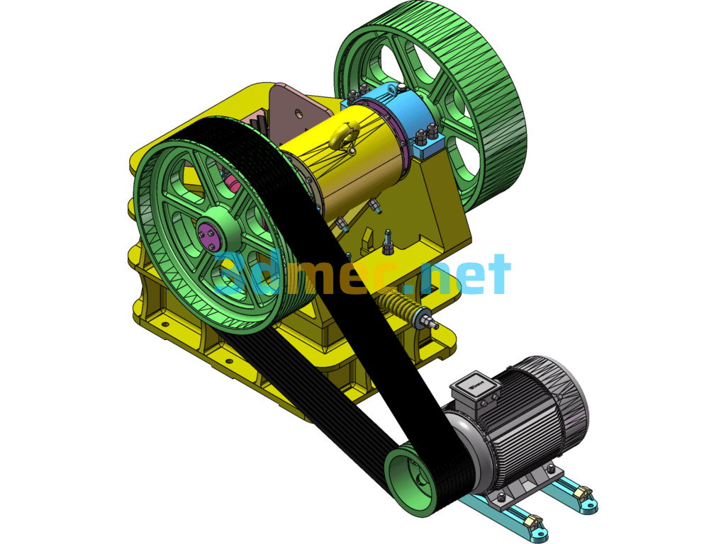 Jaw Crusher - 3D Model SolidWorks ProE UG(NX) SketchUp Inventor Free Download