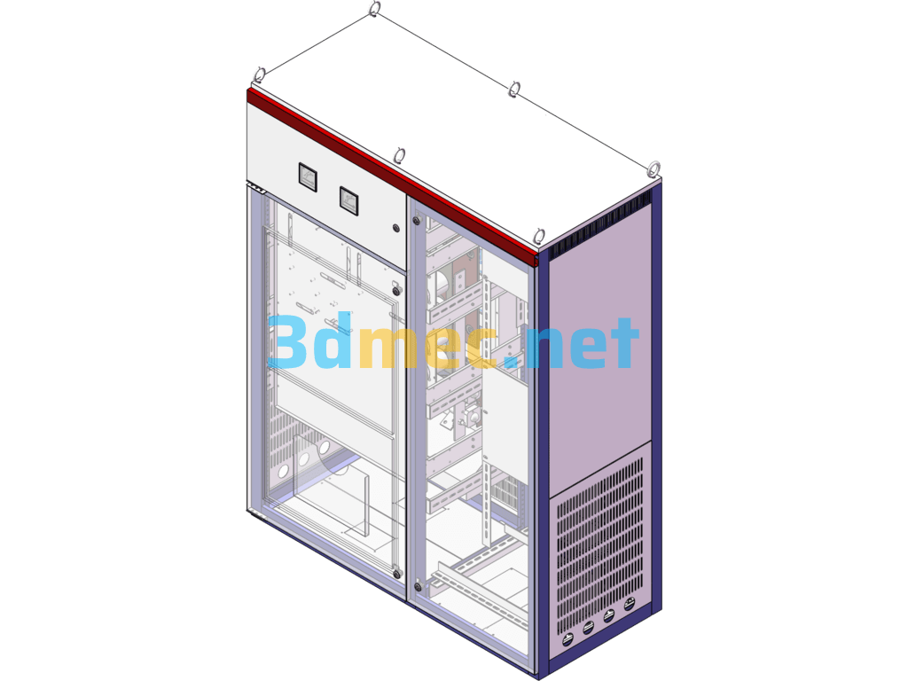 400KW Frequency Conversion Cabinet 3 Fan Box - 3D Model SolidWorks Free Download