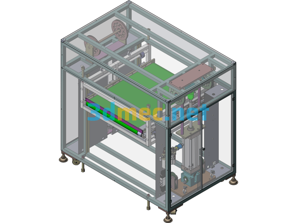 Assembly Line Return Lift, Single Cylinder Pneumatic Lift - 3D Model SolidWorks Free Download