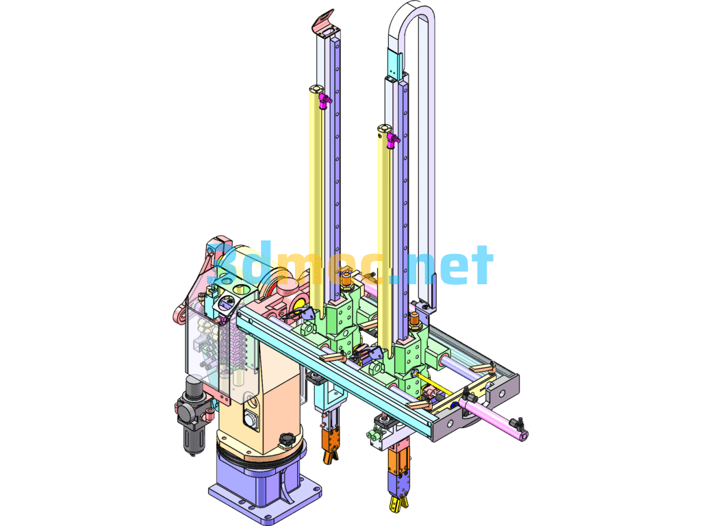 4-Axis Manipulator, 650 Double-Station Automatic Loading And Unloading Machine - 3D Model SolidWorks Free Download