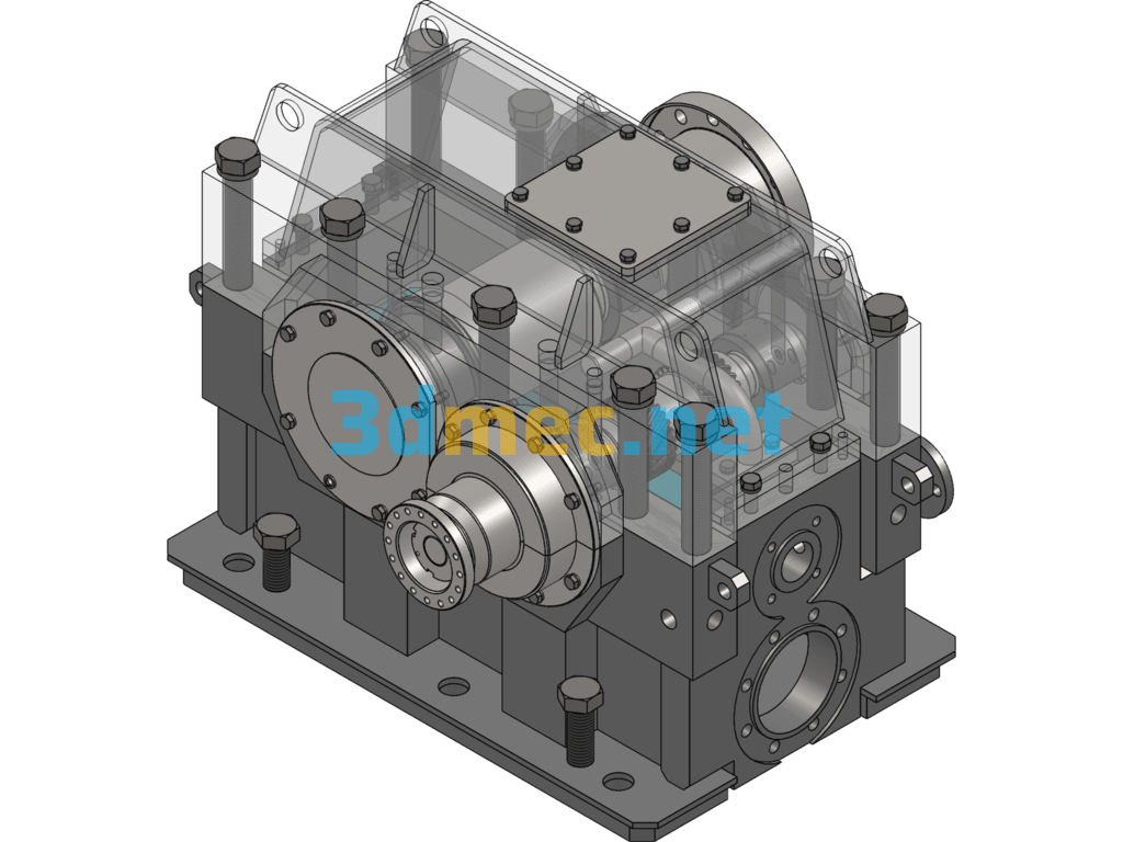 Detailed Model Of The Speed Increaser For I=4 Blower (Including A Full Set Of CAD Engineering Drawings) - 3D Model SolidWorks AutoCAD.Mechanical Free Download