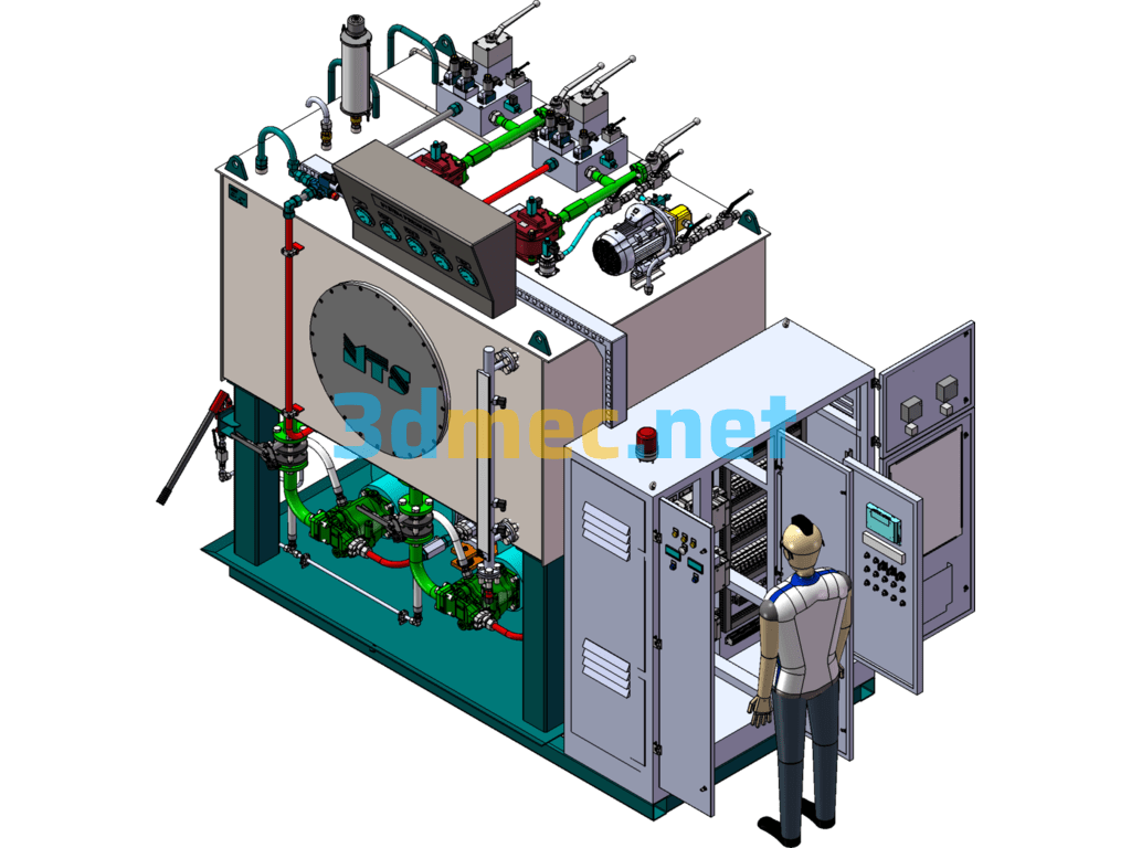 A Complete Set Of Hydraulic Power Unit Equipment - 3D Model SolidWorks Free Download