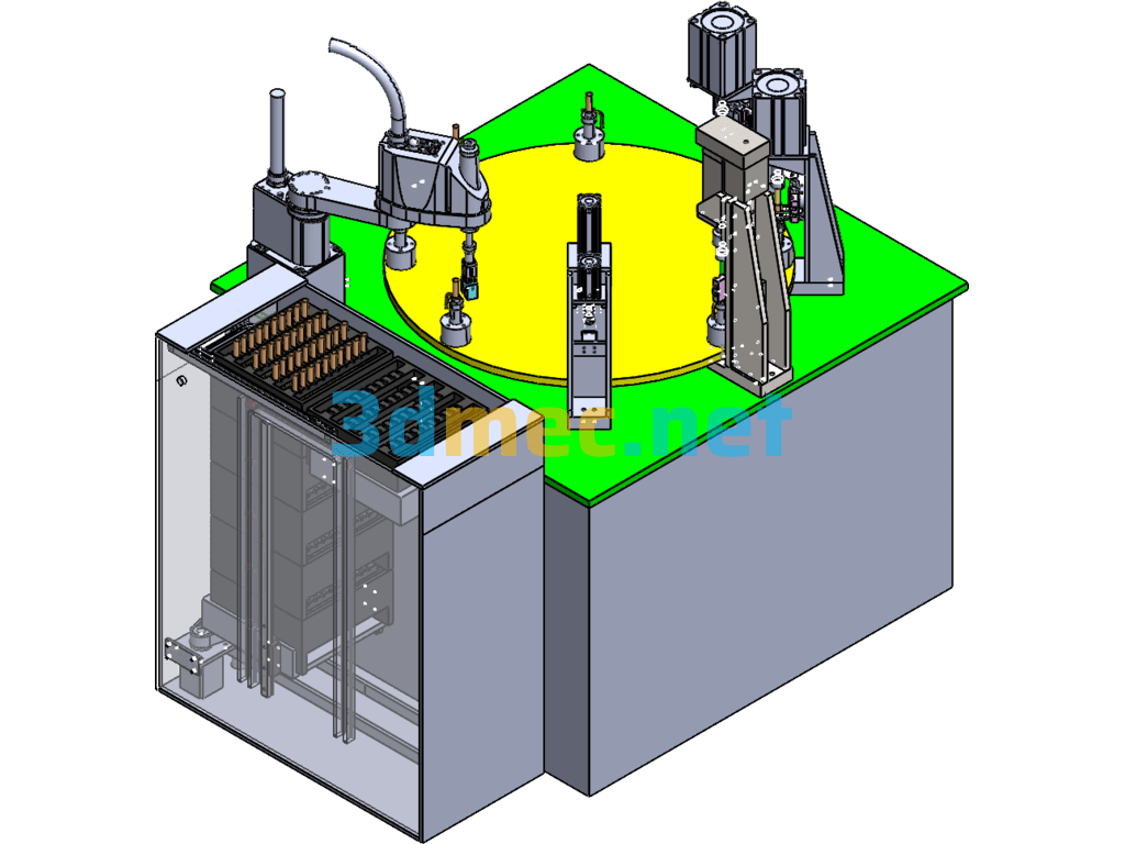 Rotary Nut Seat Press Machine - 3D Model SolidWorks Free Download