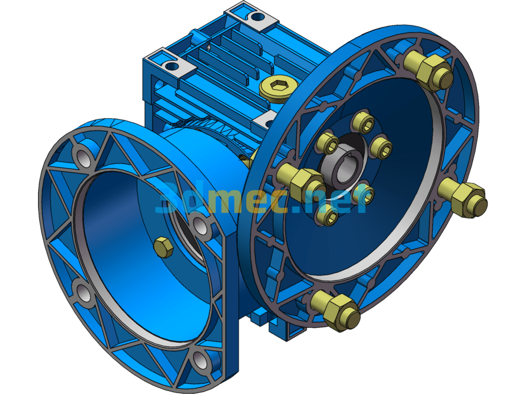 NMRV040 Worm Gear Reducer And Its Accessories - 3D Model SolidWorks Free Download