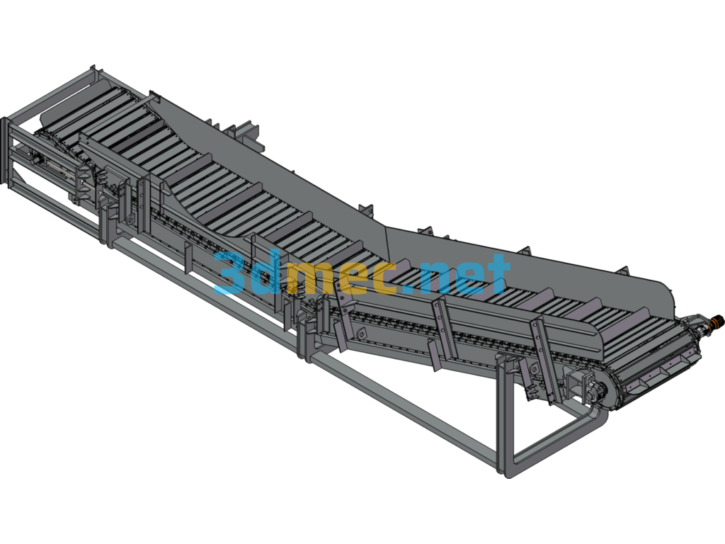 Plate Chain Material Conveyor - 3D Model SolidWorks Free Download