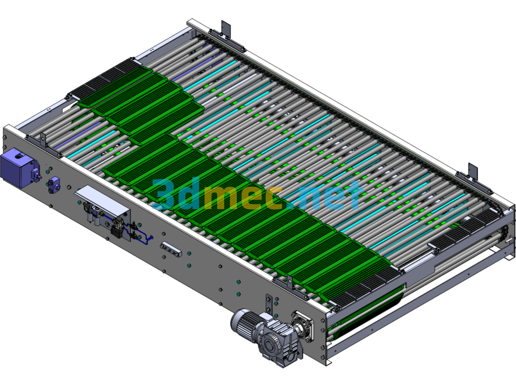 Carbon Steel High Speed Carton Conveyor - 3D Model SolidWorks Free Download