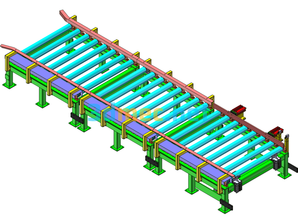 Roller Conveyor Material Line - 3D Model SolidWorks Free Download