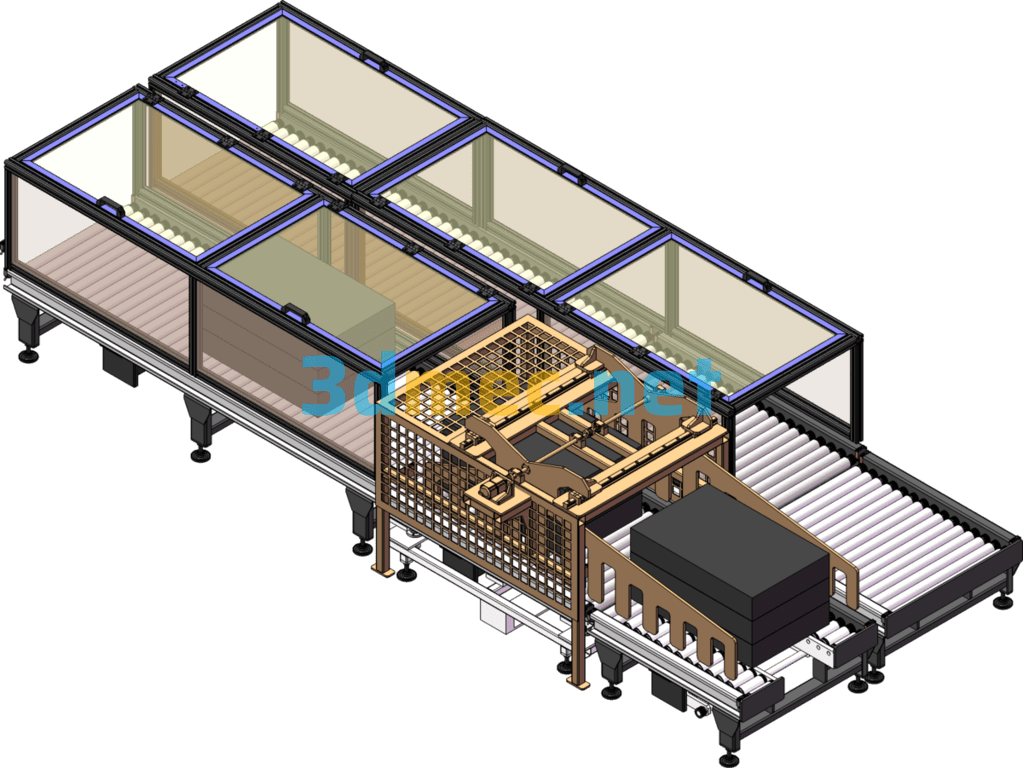 Feeding And Discharging Conveyor Line - 3D Model SolidWorks Free Download