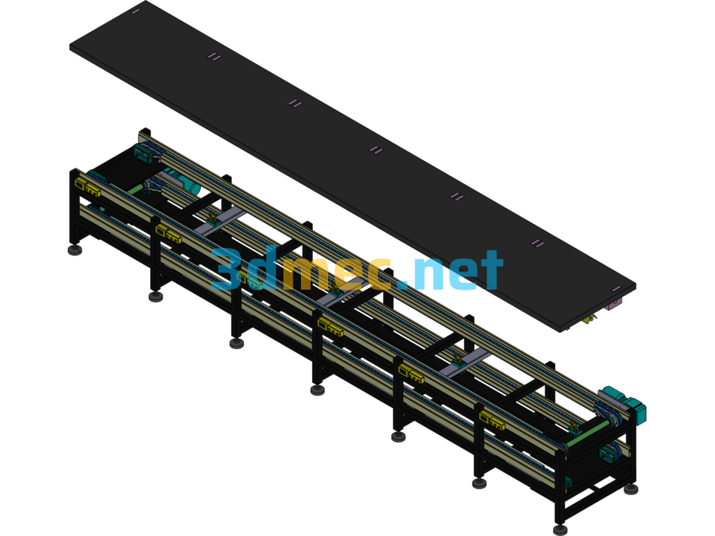 3 Times Conveyor Line - 3D Model SolidWorks Free Download