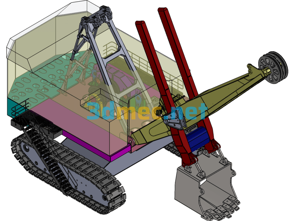 Lift Wheel Excavator - 3D Model SolidWorks Free Download