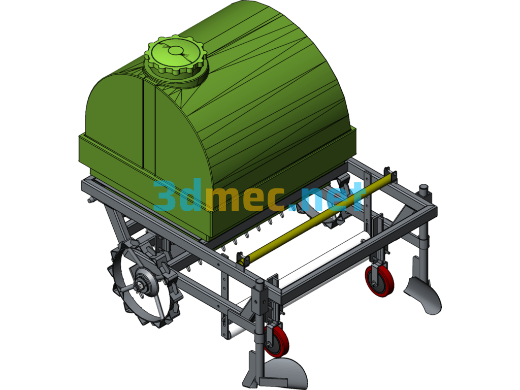 Irrigation Film Covering Machine, Film Covering Seeder - 3D Model SolidWorks Free Download