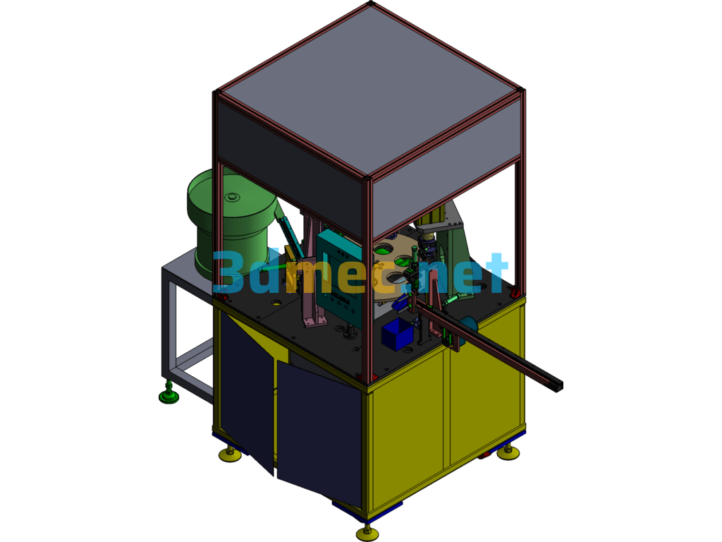 Spring Leaf Automatic Assembly Machine, Turntable Structure - 3D Model SolidWorks Free Download