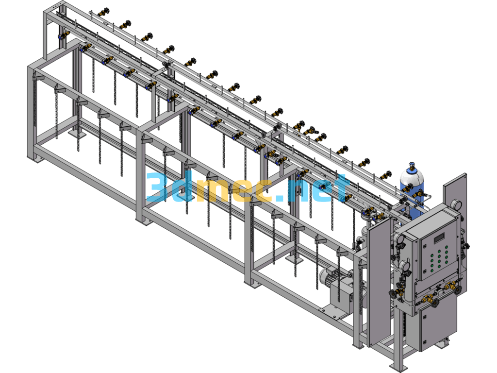 Gas Cylinder Filling Station Model - 3D Model SolidWorks Free Download