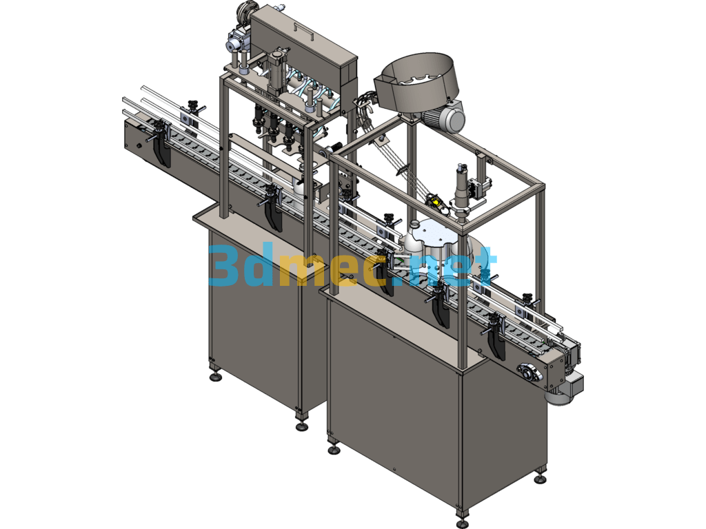 Filling And Capping Automatic Line - 3D Model SolidWorks Free Download