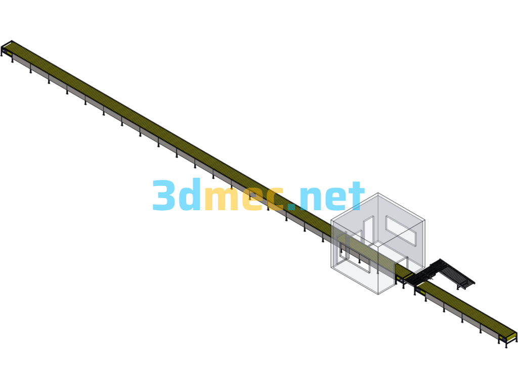 Plate Chain Assembly Line - 3D Model SolidWorks Free Download