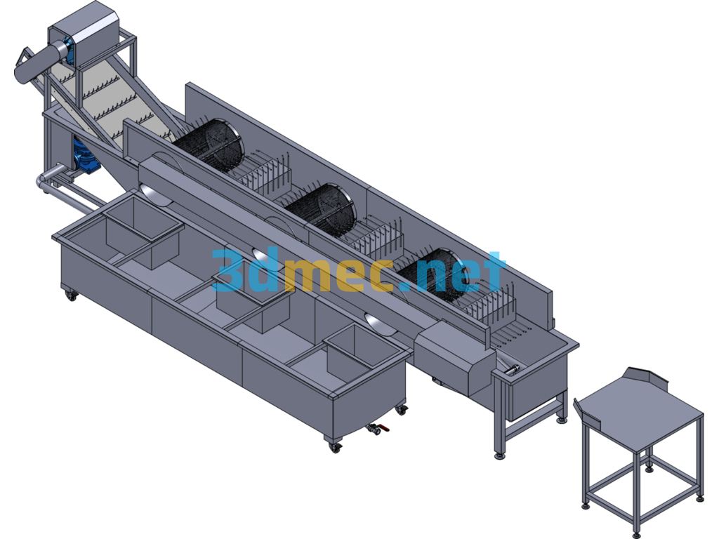 Bean Tooth Cleaning Machine - 3D Model SolidWorks Free Download