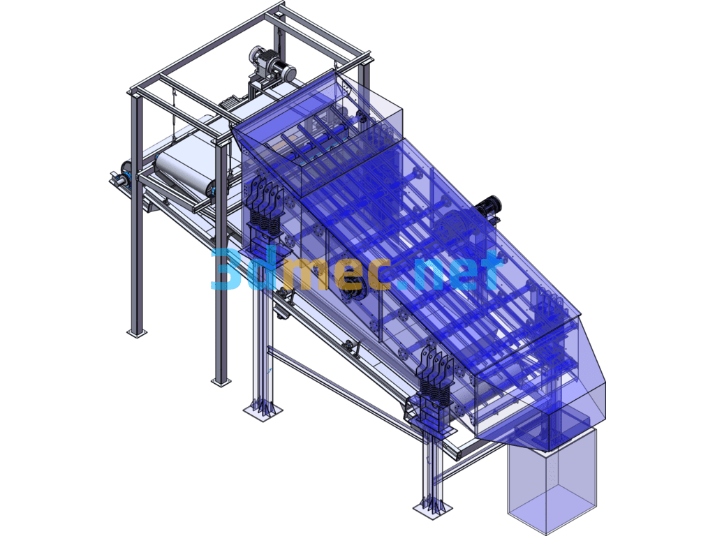 Vibration Screening Magnetic Separation System - 3D Model SolidWorks Free Download