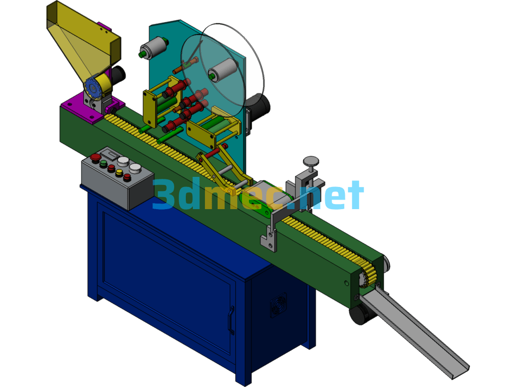 Battery Labeling Machine - 3D Model SolidWorks ProE UG(NX) Catia SolidEdge Free Download