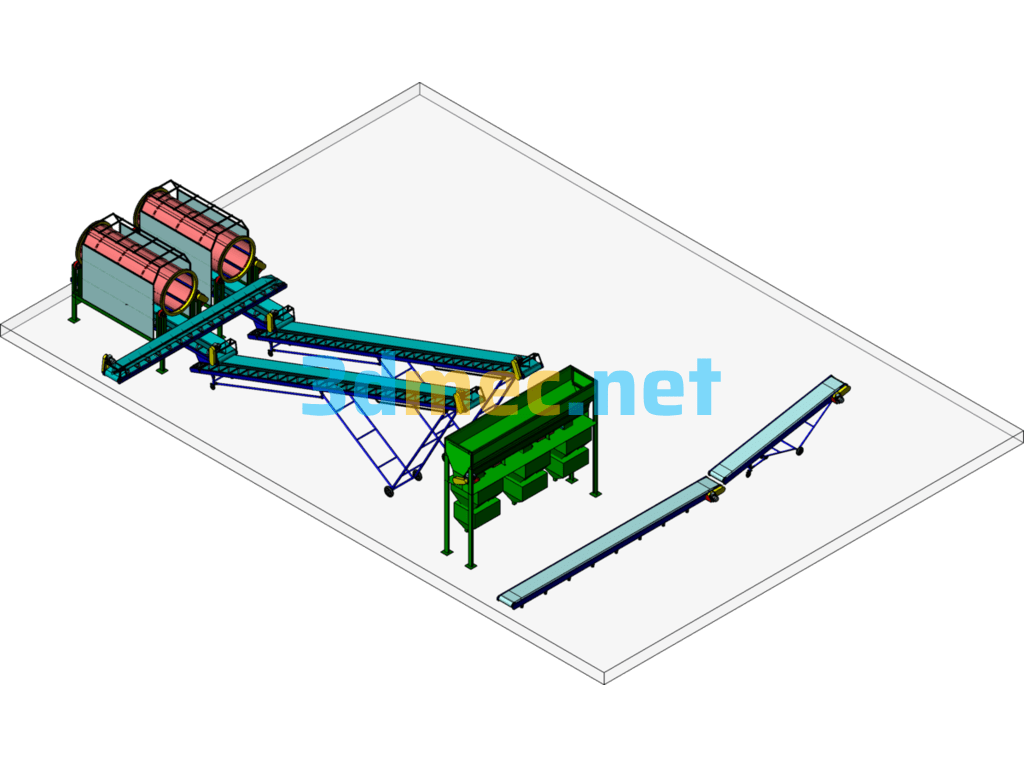 Concrete Mixing Conveyor - 3D Model SolidWorks Free Download