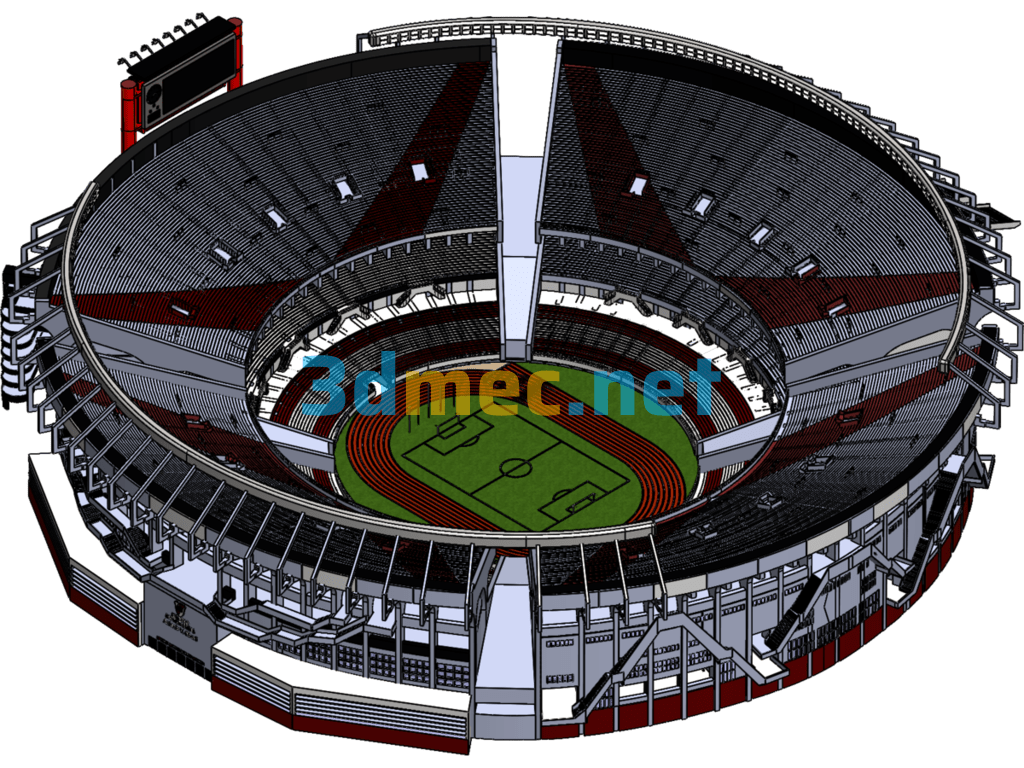 Football Stadium, Stadium, 10,000 People Stadium - 3D Model SolidWorks Free Download