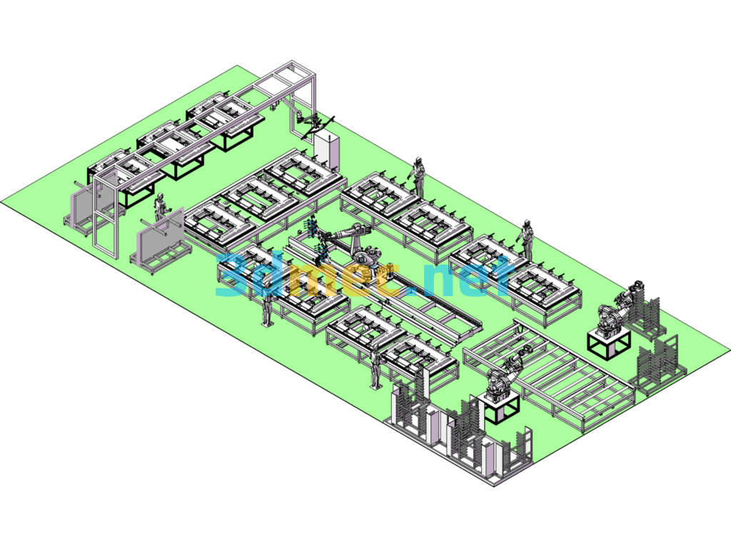 High-Speed Rail Door Production And Assembly Line - 3D Model SolidWorks Free Download