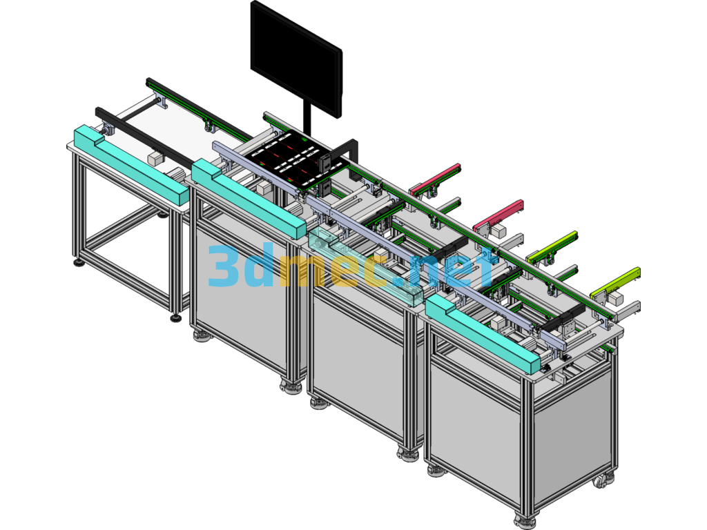 AGV Double-Layer Conveyor Belt Return Docking Station + AGV Robot - 3D Model SolidWorks Free Download