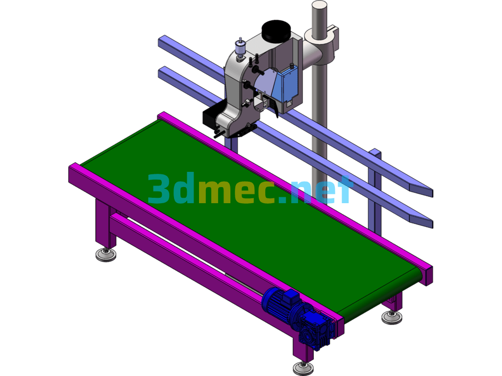 Automatic Bag Sewing Machine - 3D Model SolidWorks Free Download