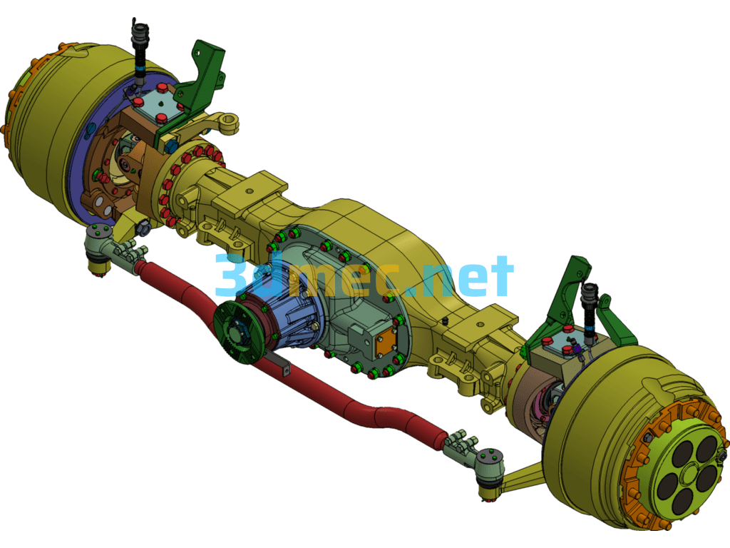 Automobile Rear Axle Drive Shaft (With Complete Internal Structure) - 3D Model SolidWorks Free Download