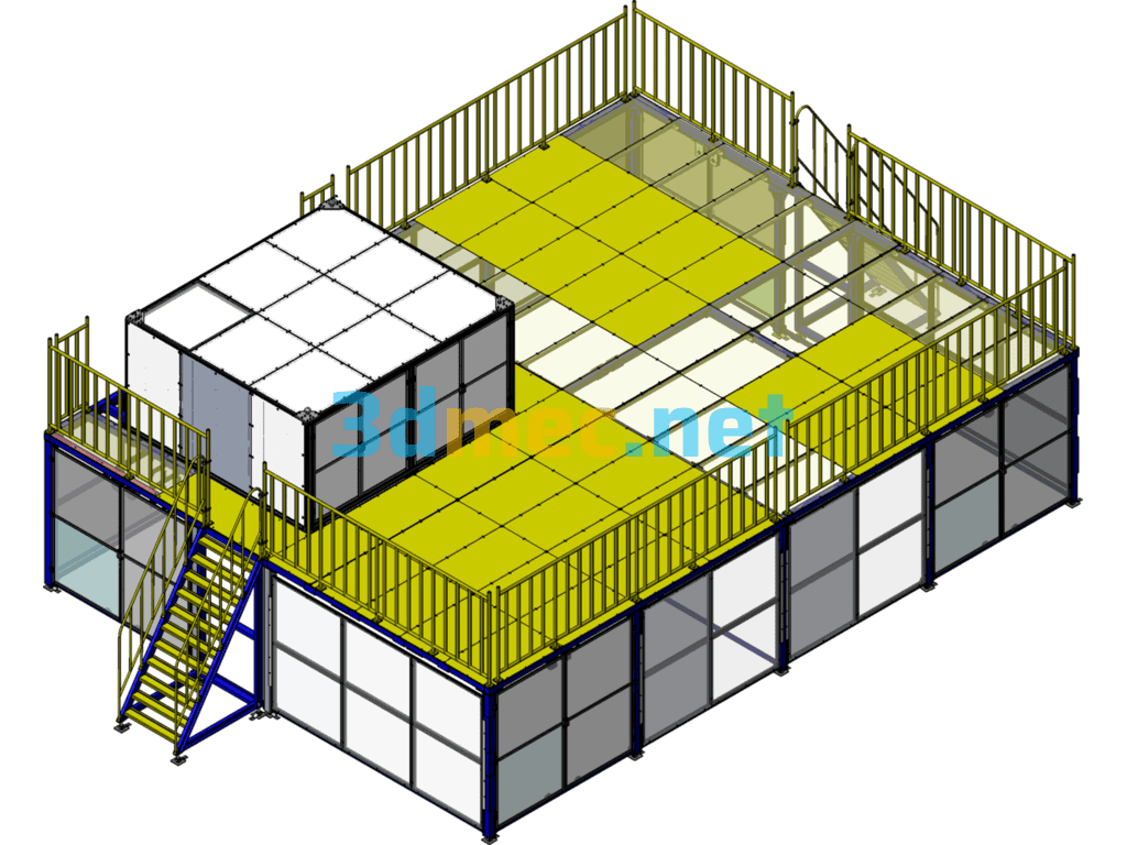 Large Steel Structure Platform - 3D Model SolidWorks Free Download