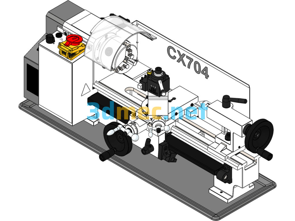 Small CNC Lathe CX704 Micro Lathe - 3D Model SolidWorks Free Download