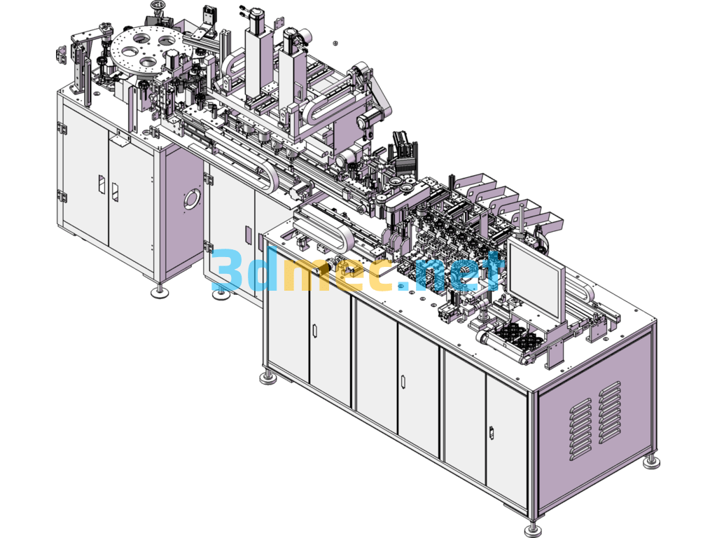 Motor Automatic Wire Twisting, Cutting, Tinning And Testing Machine - 3D Model SolidWorks Free Download