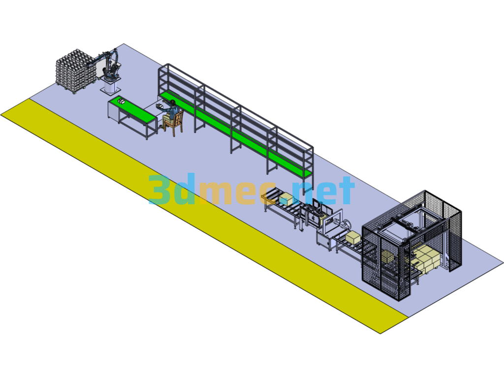 Smart Gas Meter Production Line Layout - 3D Model SolidWorks Free Download