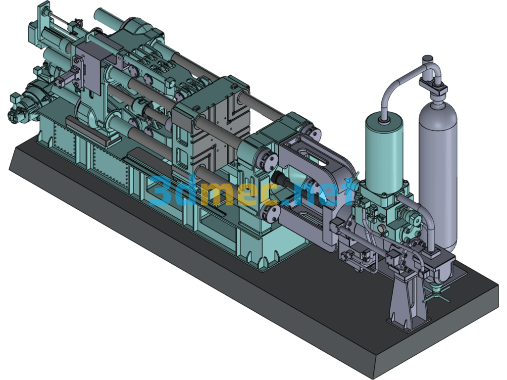 500 Ton Die Casting Machine 3D Model - 3D Model SolidWorks Free Download