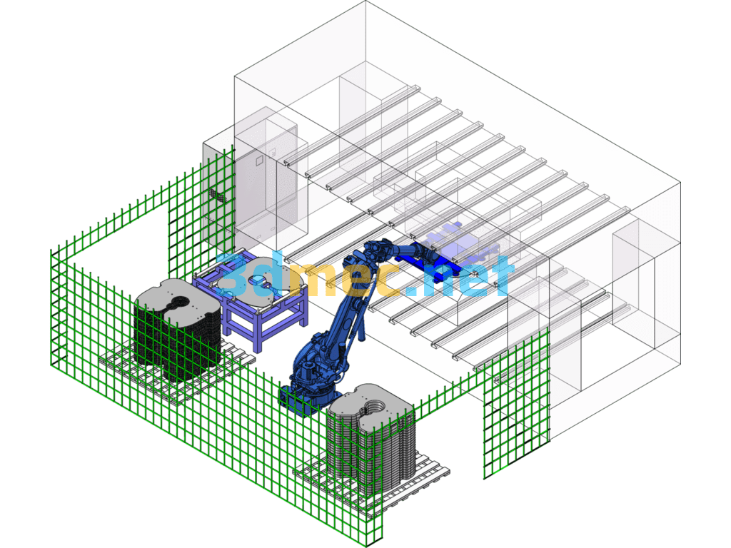 Automatic Loading And Unloading Scheme For Automobile Sheet Metal Parts - 3D Model SolidWorks Free Download