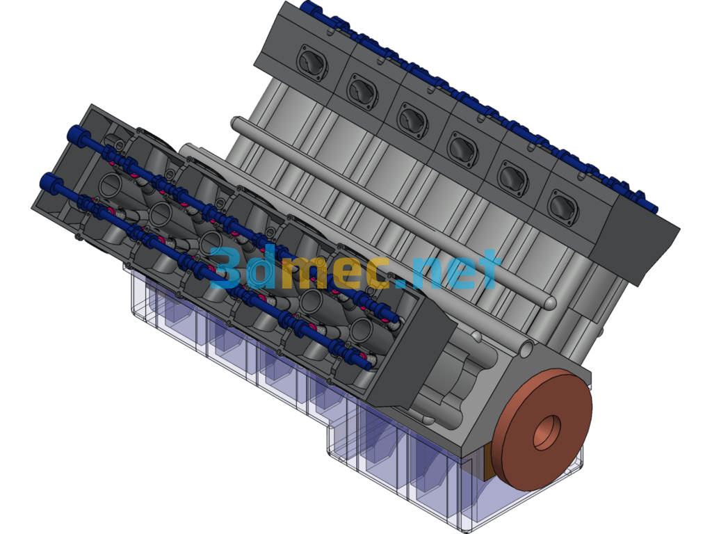 V12 Engine 3D Model - 3D Model SolidWorks Free Download