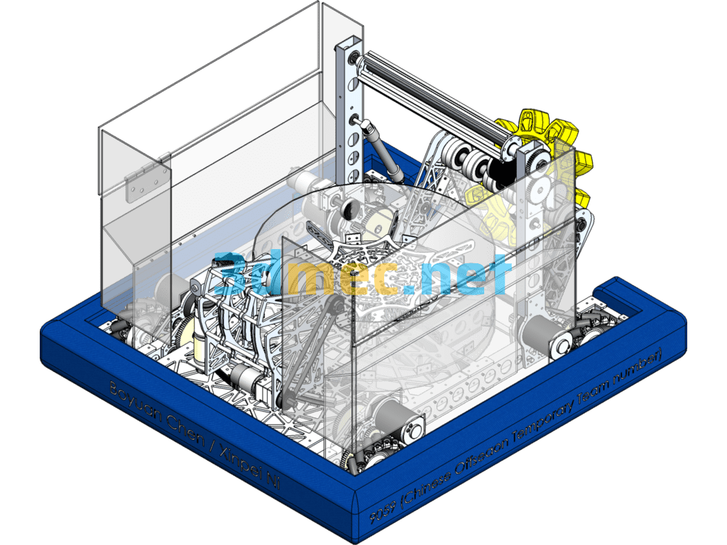 TYAI FRC 2017 Mecanum Wheel Robot Car - 3D Model SolidWorks Free Download