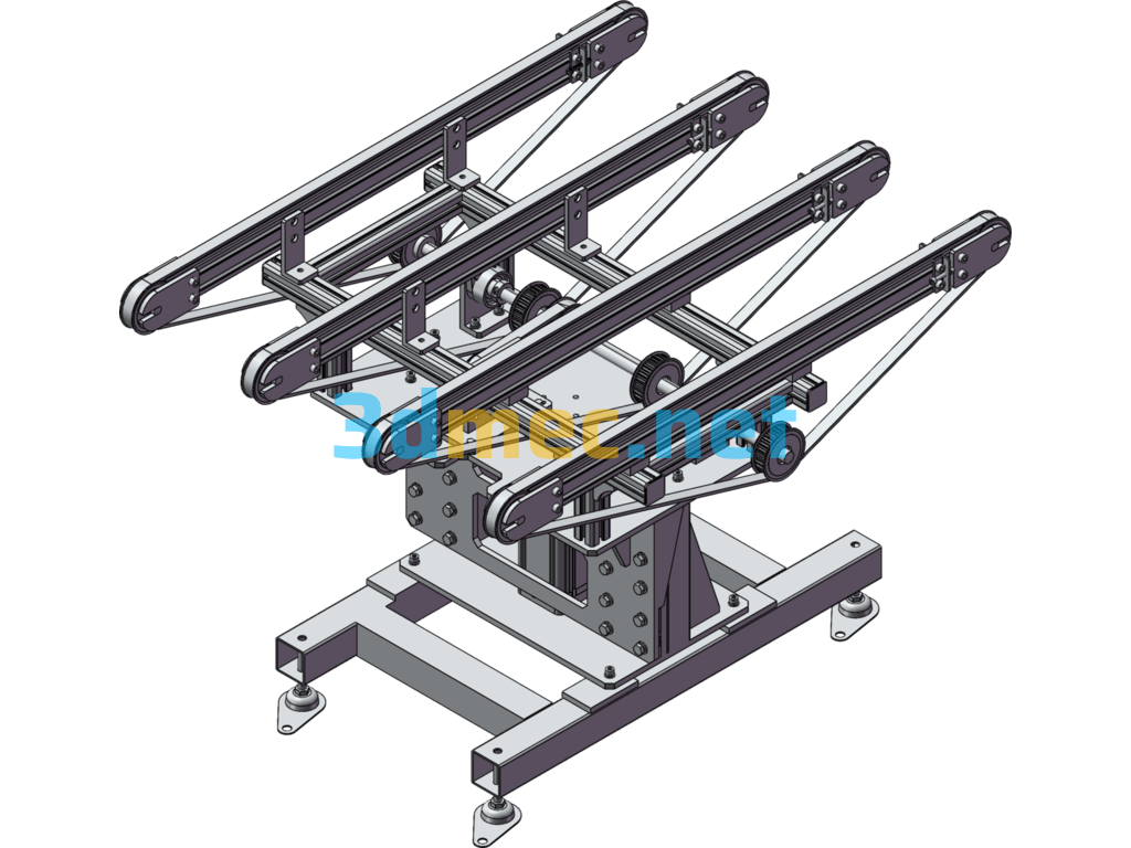 Small Belt Conveyor Transfer Machine - 3D Model SolidWorks Free Download