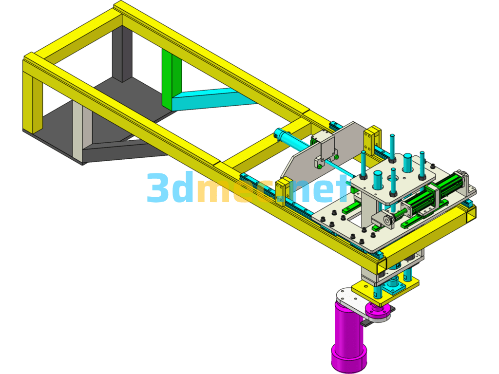 Car Seat Testing Machine Mechanical Structure - 3D Model SolidWorks Free Download